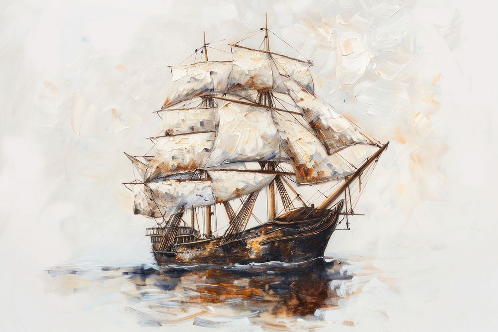 Vintage sailing ship painting