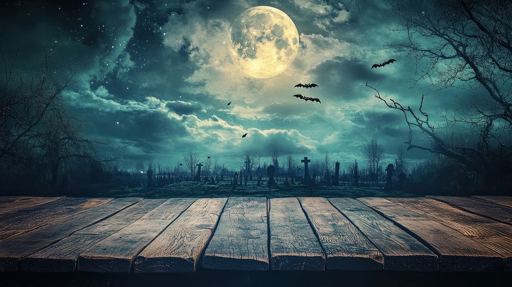 Halloween background night moon sky.