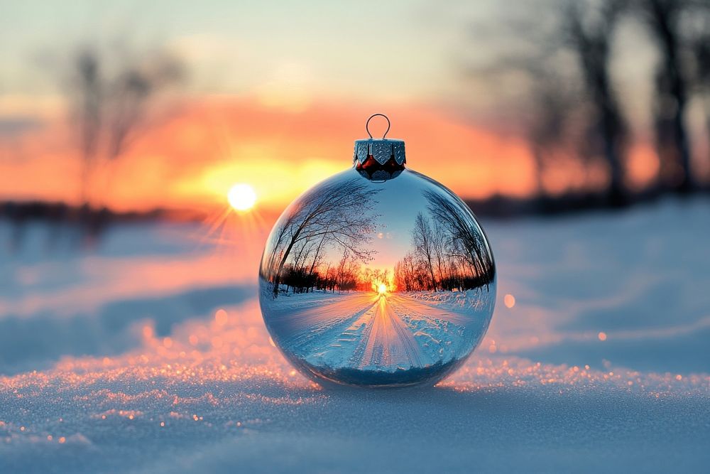 Snowy landscape christmas photography accessories.