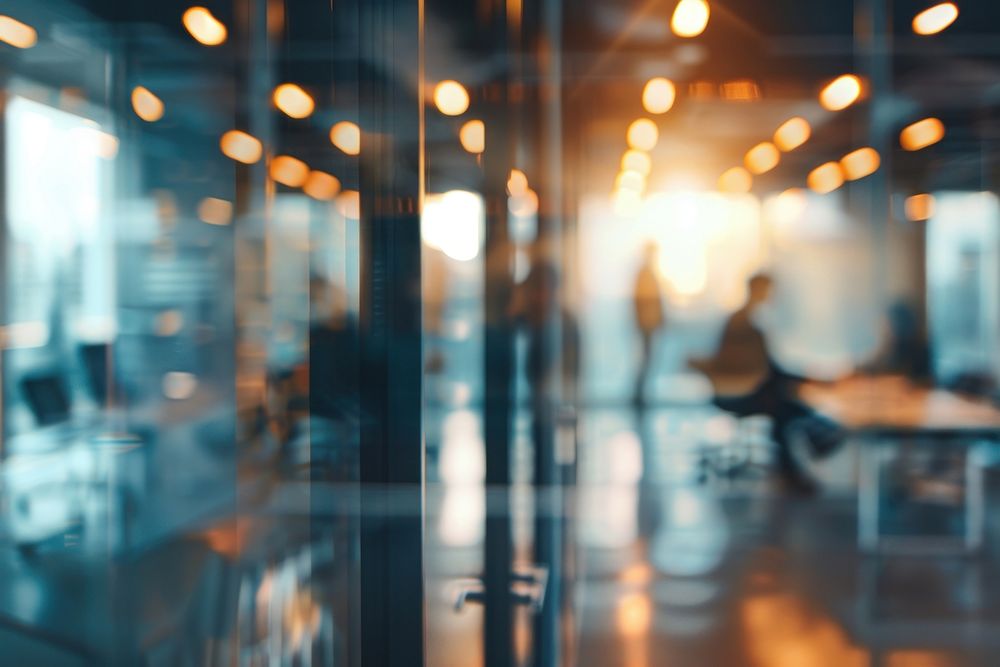 Blurred modern office background person lighting terminal.