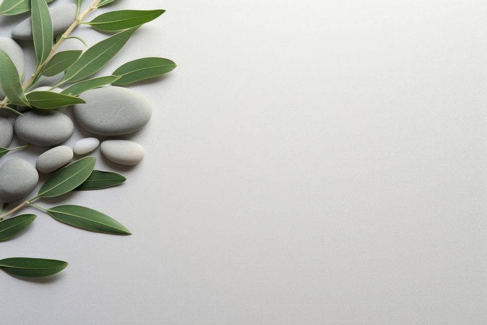 Minimalist zen background pebble medication herbal.