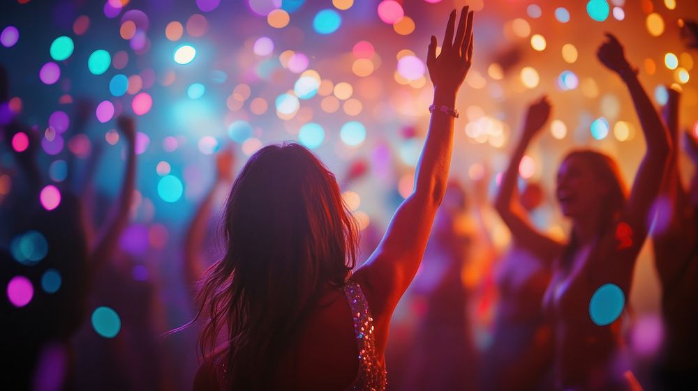 People dancing in a nightclub lighting person woman.