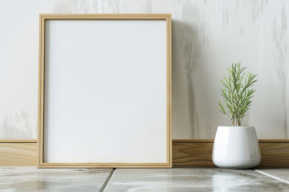 Minimalist frame with potted plant