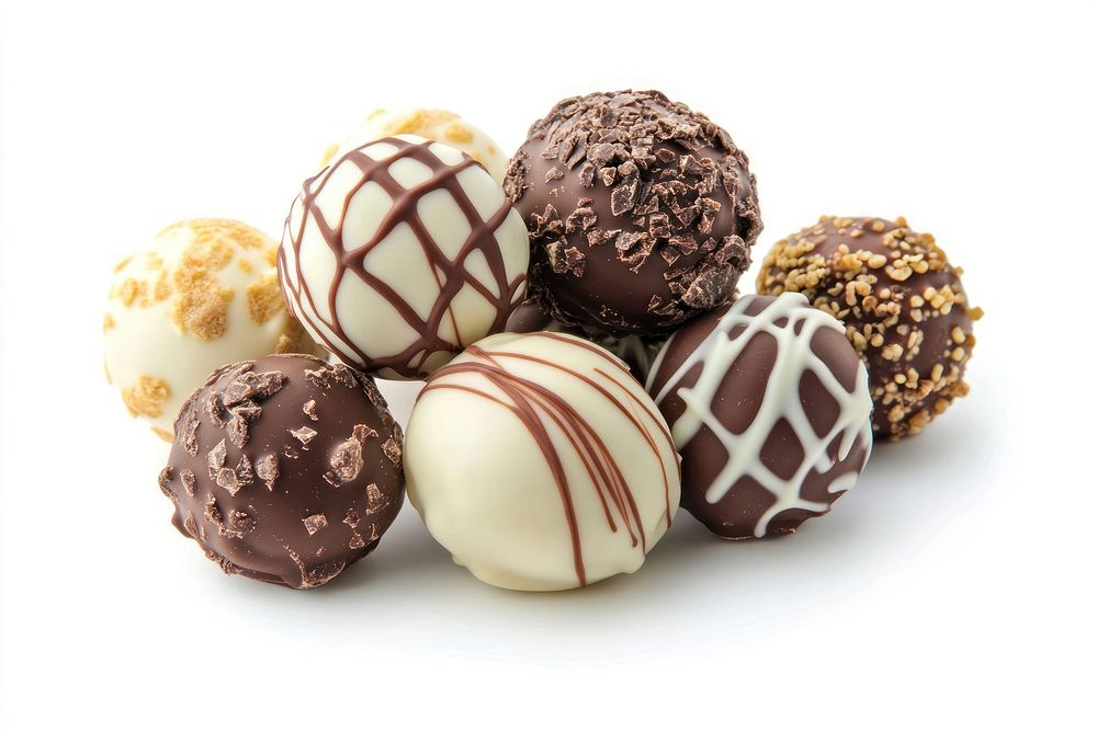 Chocolates confectionery truffles desserts.