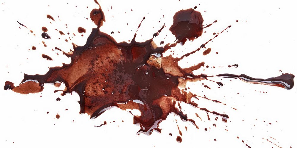 Photo of realistic blooodstain splash food chocolate.