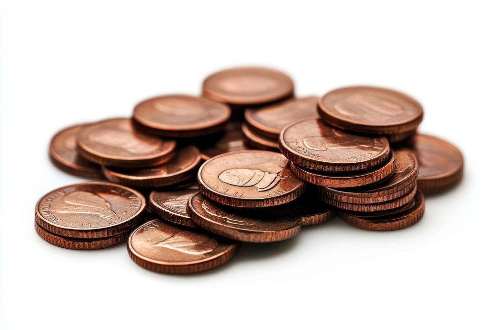 Pile of copper coins money pile financial.