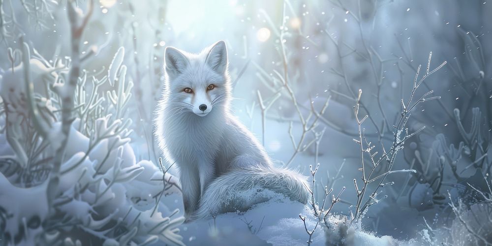 Illustration of a Arctic fox arctic fox wildlife outdoors.