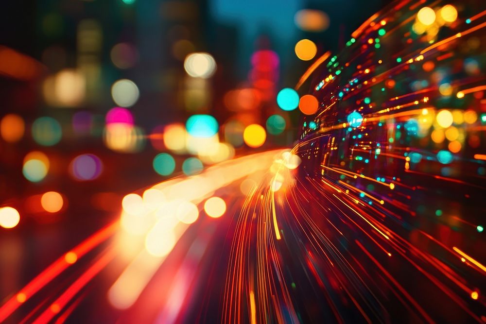 Vibrant abstract city lights bokeh