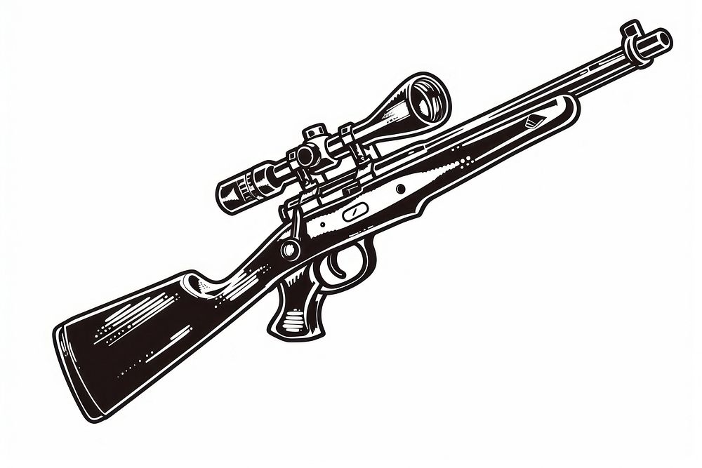 Detailed vintage sniper rifle illustration