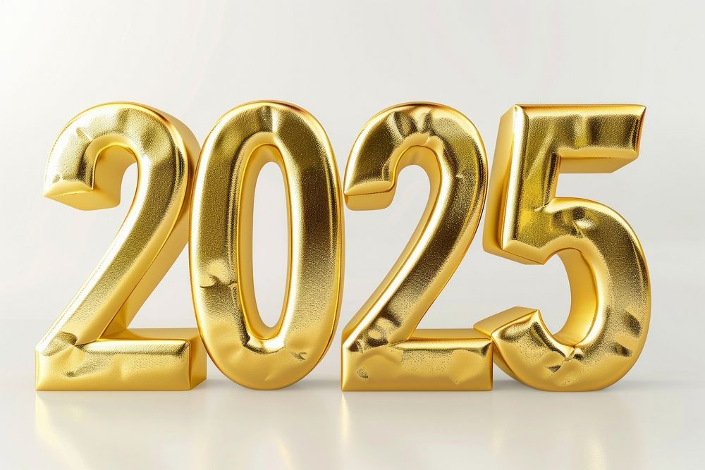 Golden 2025 year illustration