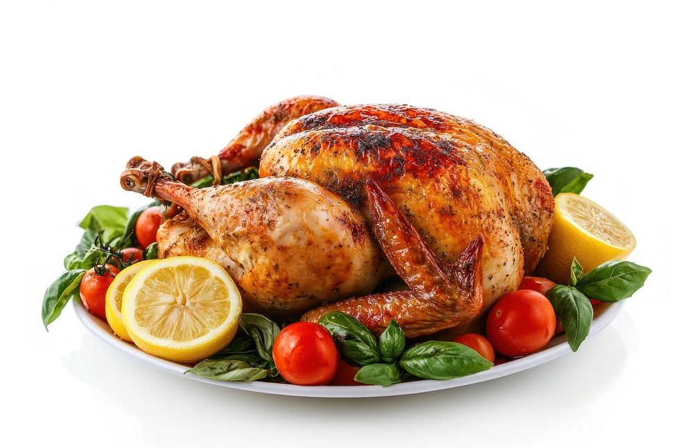 Roasted chicken with fresh vegetables