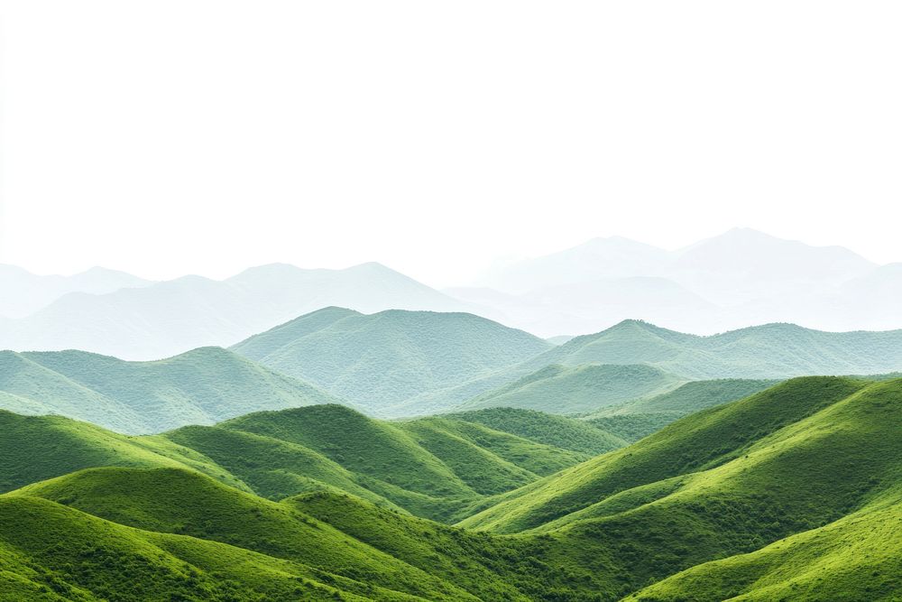 Green mountains landscape panoramic outdoors.