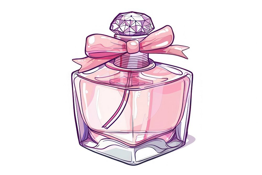 Aesthetic light pink perfume bottle illustration art chandelier.