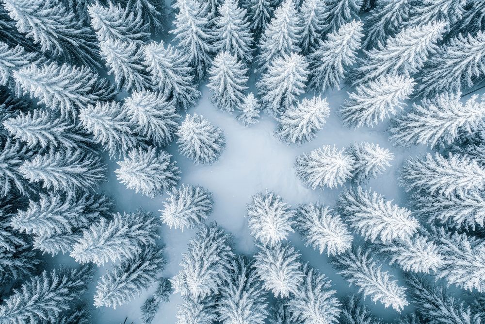 A snow-covered forest in the winter trees landscape nature.