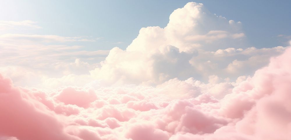 Dreamy pink and white clouds