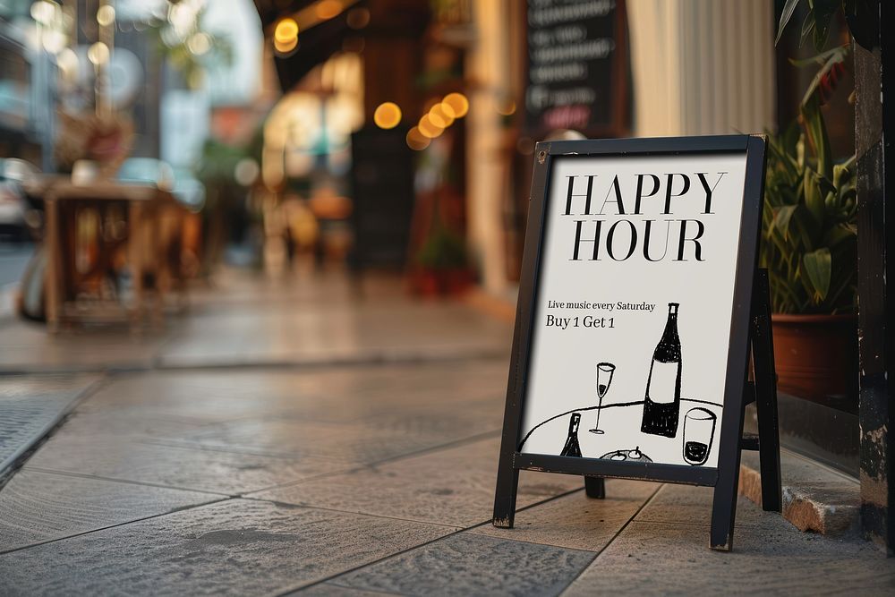 Restaurant a-frame sign psd design | Premium PSD Mockup - rawpixel