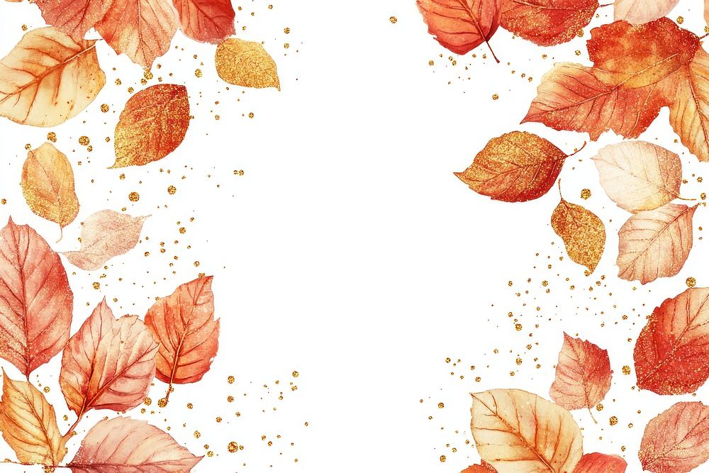 Vector illustration of autumn leaves leaf golden watercolor.