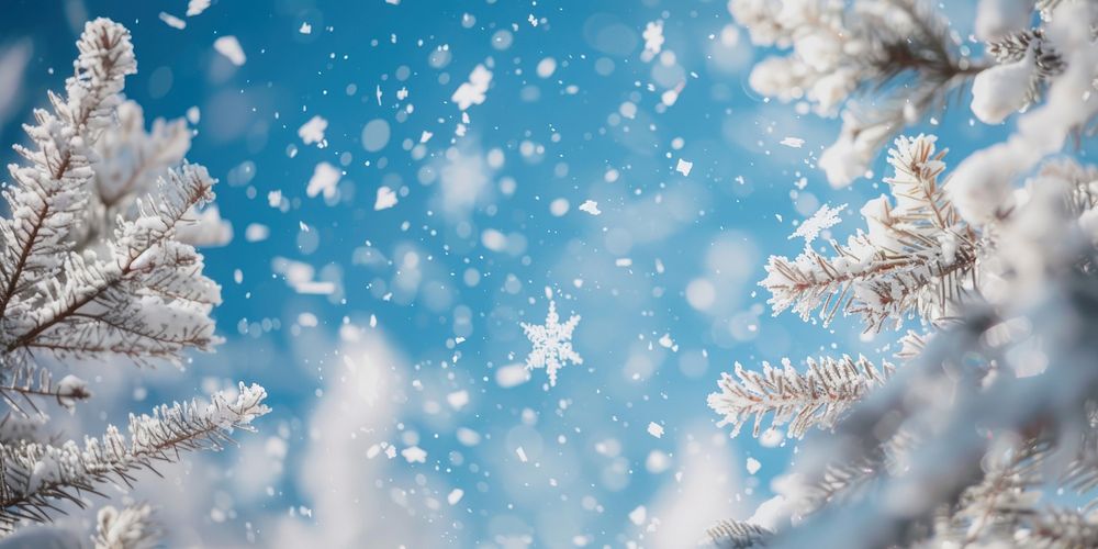 Falling snowflakes sky landscape outdoors.