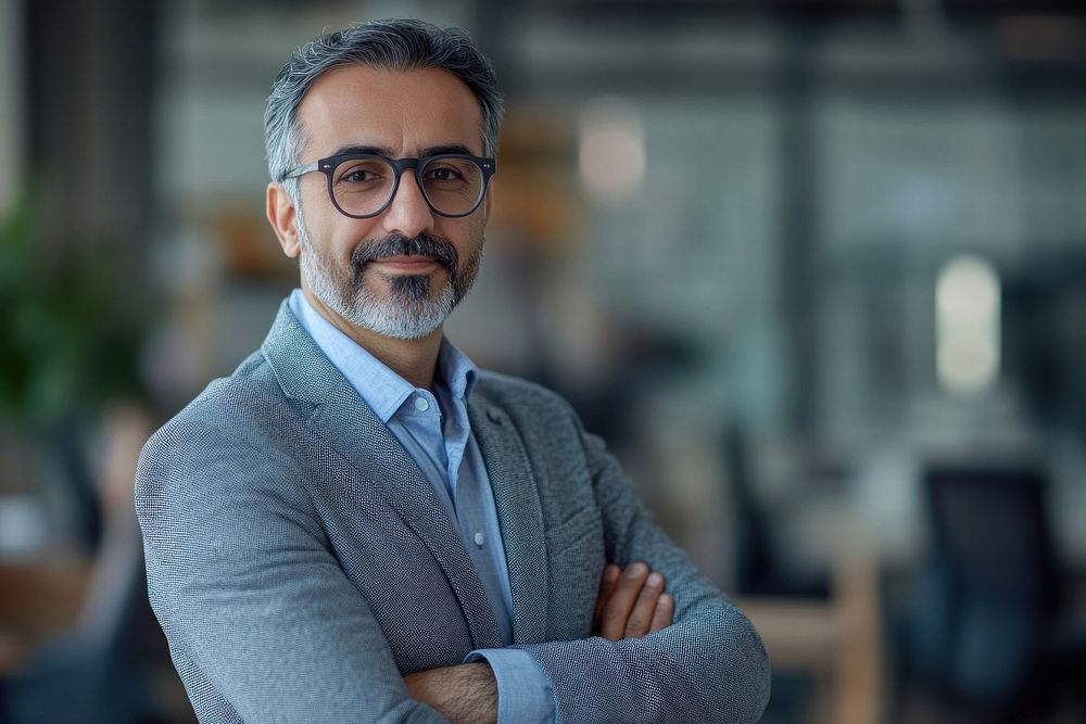 Confident businessman in modern office