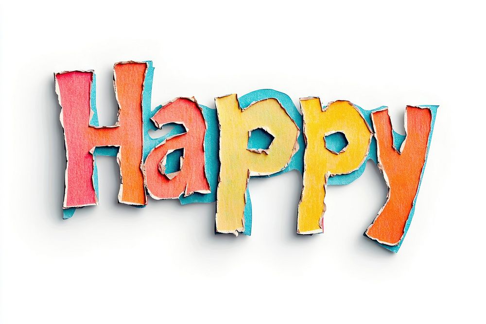 Text colorful happy paper.