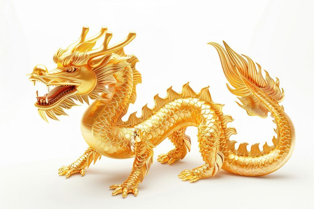 Chinese dragon illustration golden legendary.