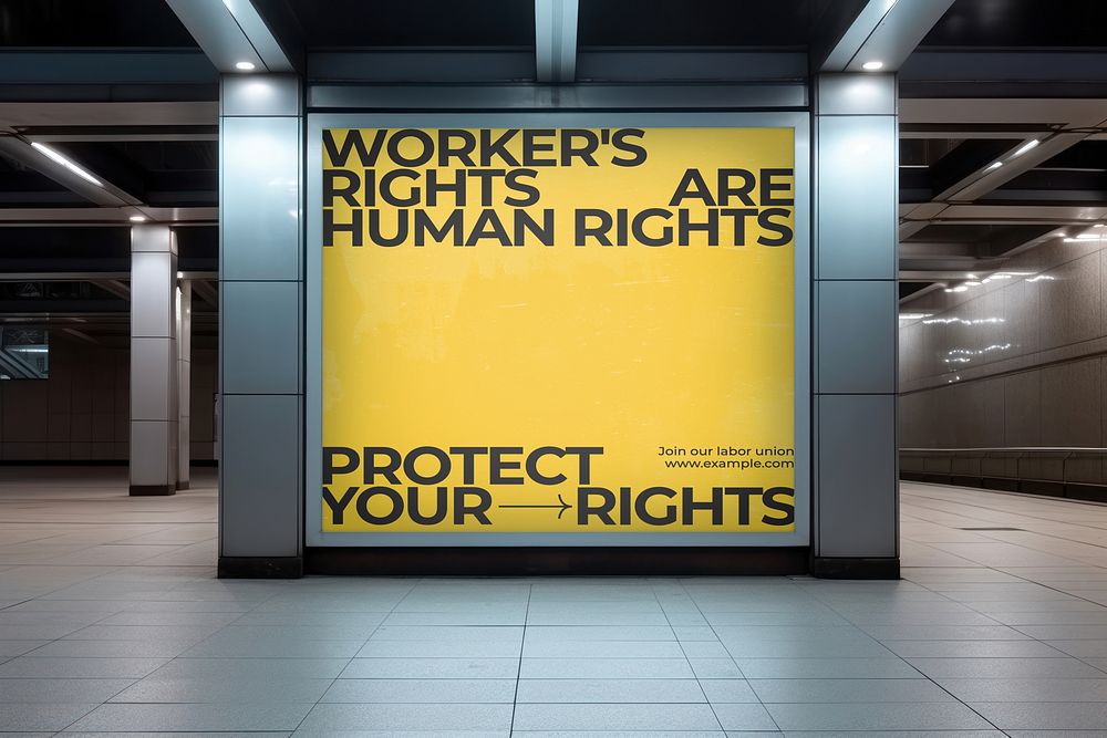 Labor union rights awareness poster mockup