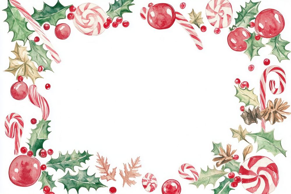 Printable christmas candy border green frame art.