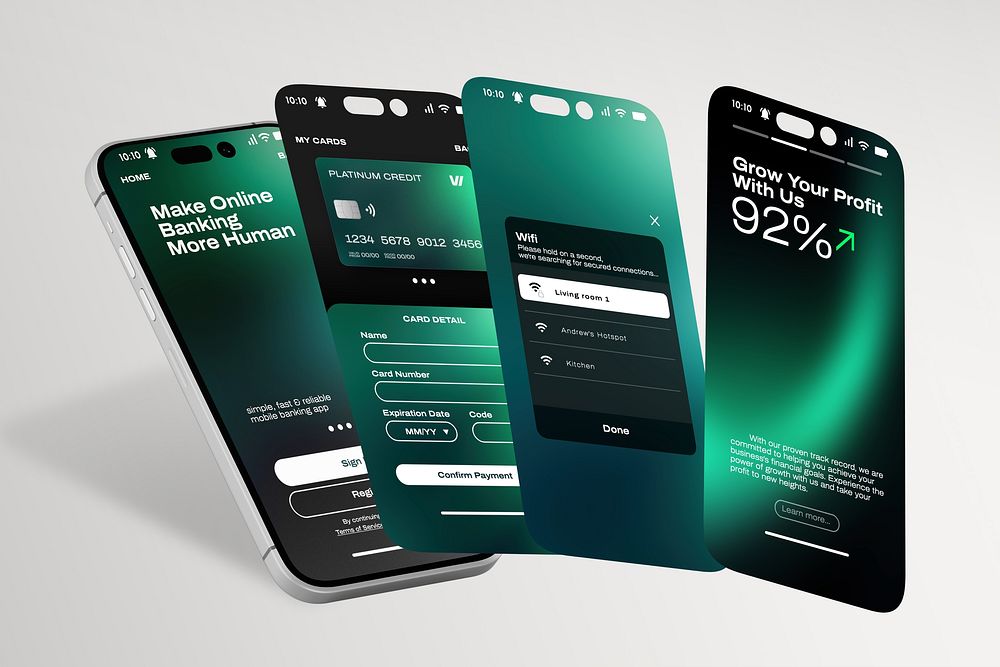 Phone screen UI mockup psd