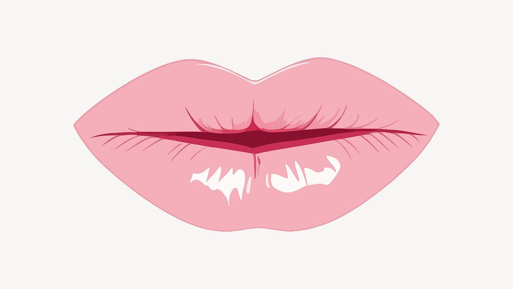 Aesthetic of a lipstick kiss illustration