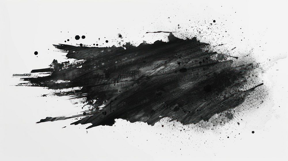 Abstract black ink brush stroke