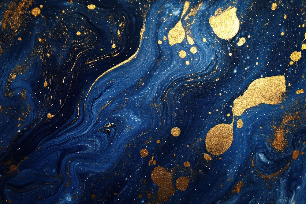 Blue marble gold background decorative abstract.