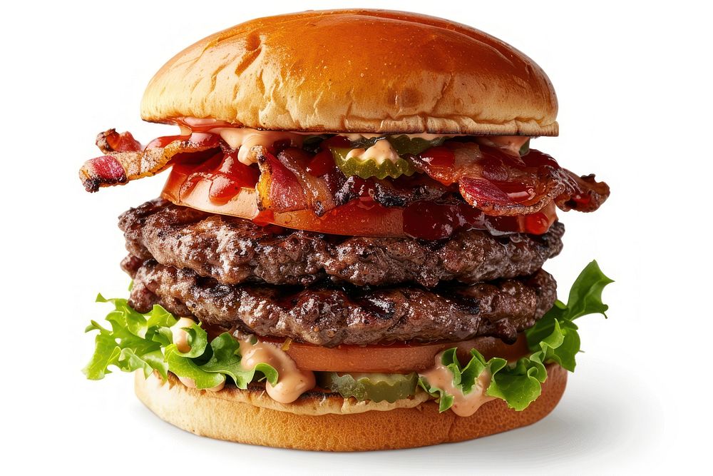 Juicy double bacon cheeseburger delight