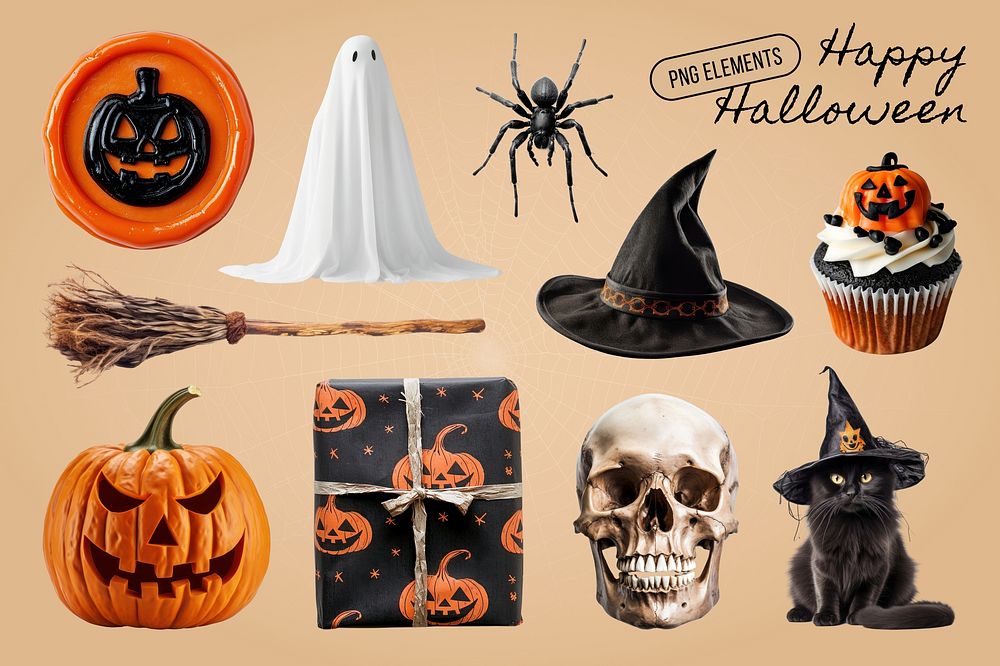 Halloween  design element set