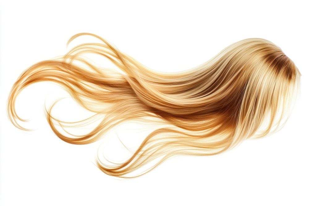 Flowing blonde hair strands