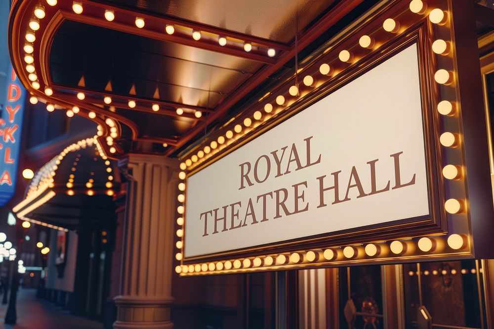 Elegant theatre hall sign