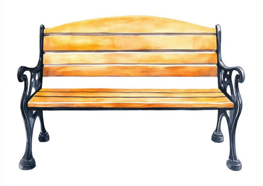 Garden benches illustration furniture wooden.