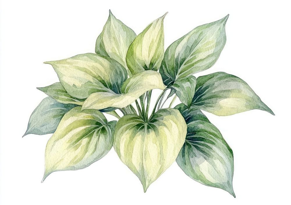 Hostas plant art illustration.