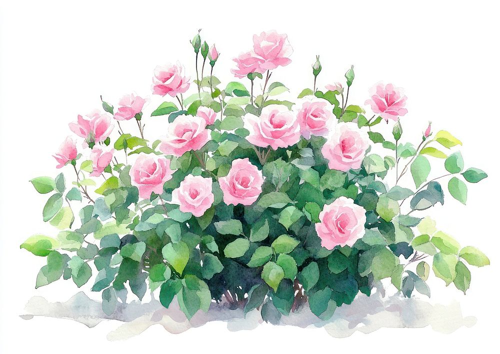 Rose bushes roses art illustration Free Photo Illustration rawpixel