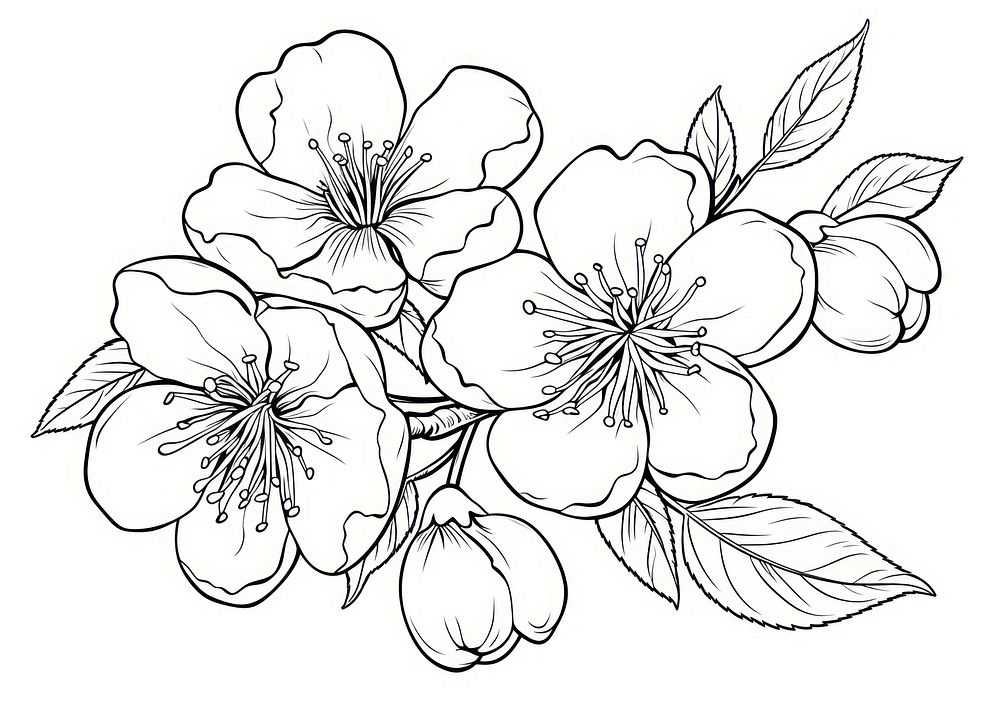 Cherryblossom flower art illustration.