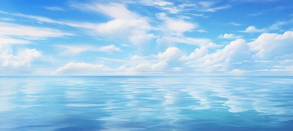 Serene ocean landscape water sky outdoors.