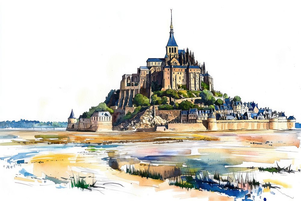 Mont-Saint-Michel architecture illustration saint-michel.