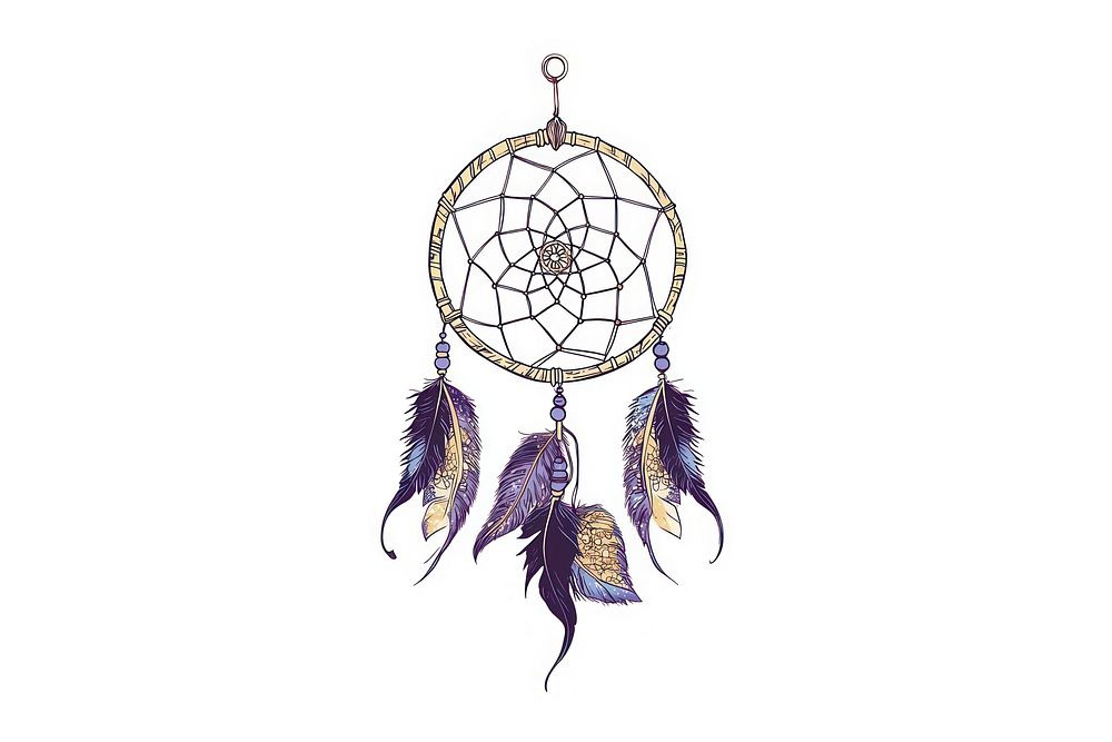 A Dream Catcher art illustration colorful.