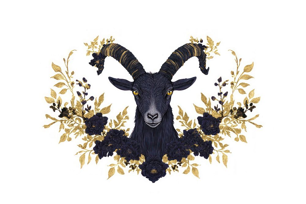 A goat illustration animal black.