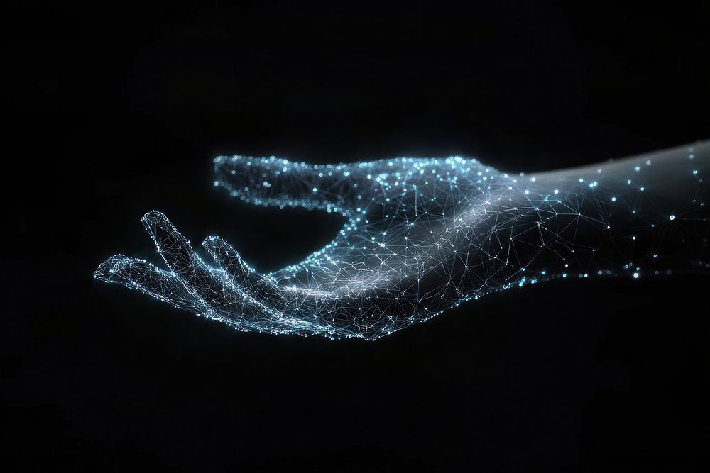 Digital hand hologram connections technology digital.