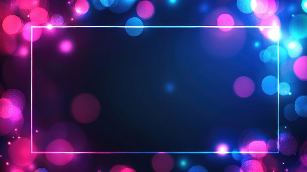 Background with Christmas night and wide rectangular frame light abstract glowing.