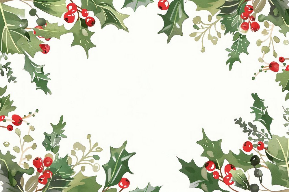 Christmas frame border illustration christmas leaves.