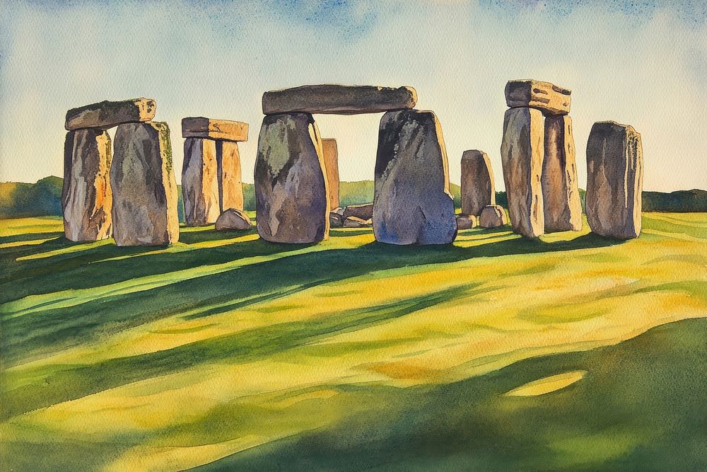 Stonehenge landmark illustration architecture.