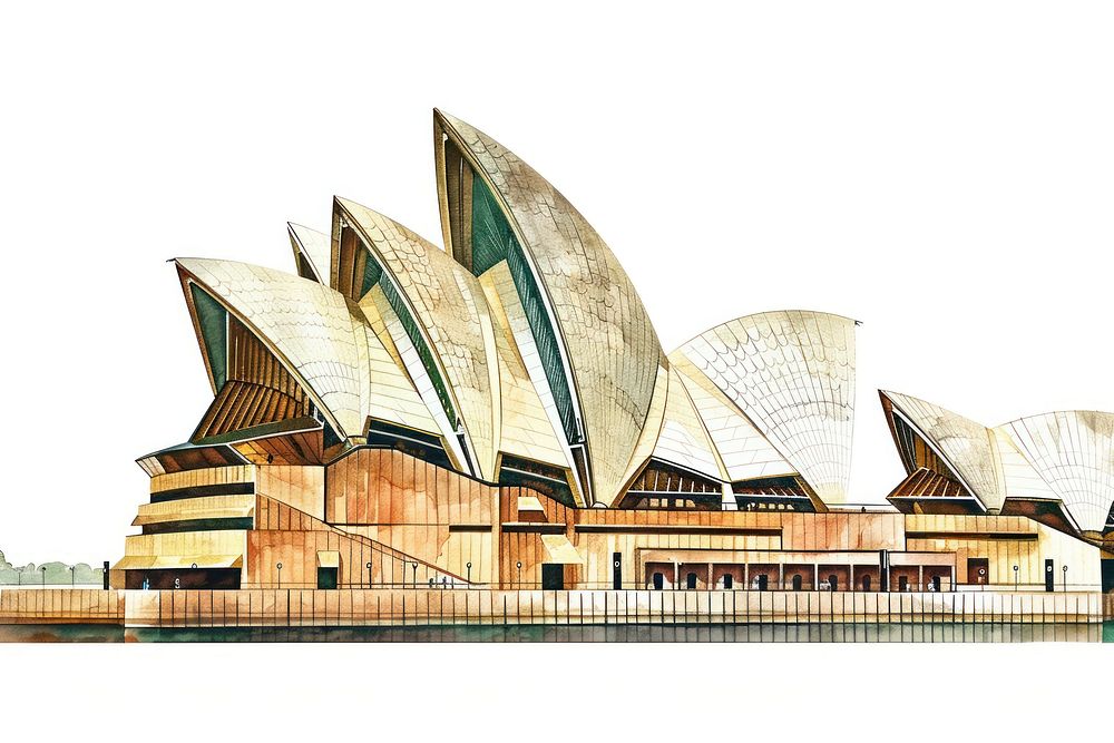 Sydney Opera House landmark architecture illustration.