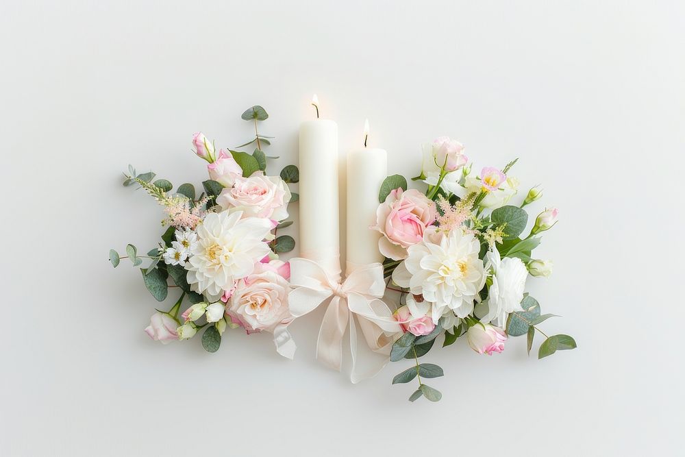 Wedding white Candlestick candles flower wedding.