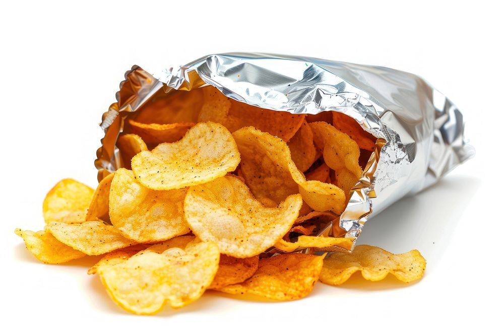 Potato chips snack aluminium food.